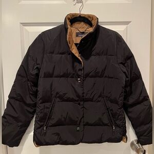 New Jones New York Black and Tan Puffer Jacket, Medium